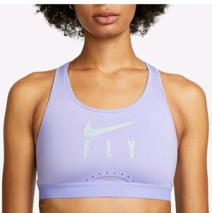 Nike Swoosh Fly Dri Fit Purple High Support Sports Bra Large